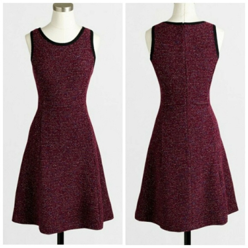 J. Crew Burgundy Midi Dress